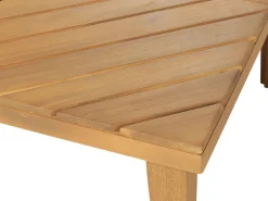 Lounge Set 3-Teilig Akazienholz Hellbraun 5-Sitzer Auflagen Creme Baratti