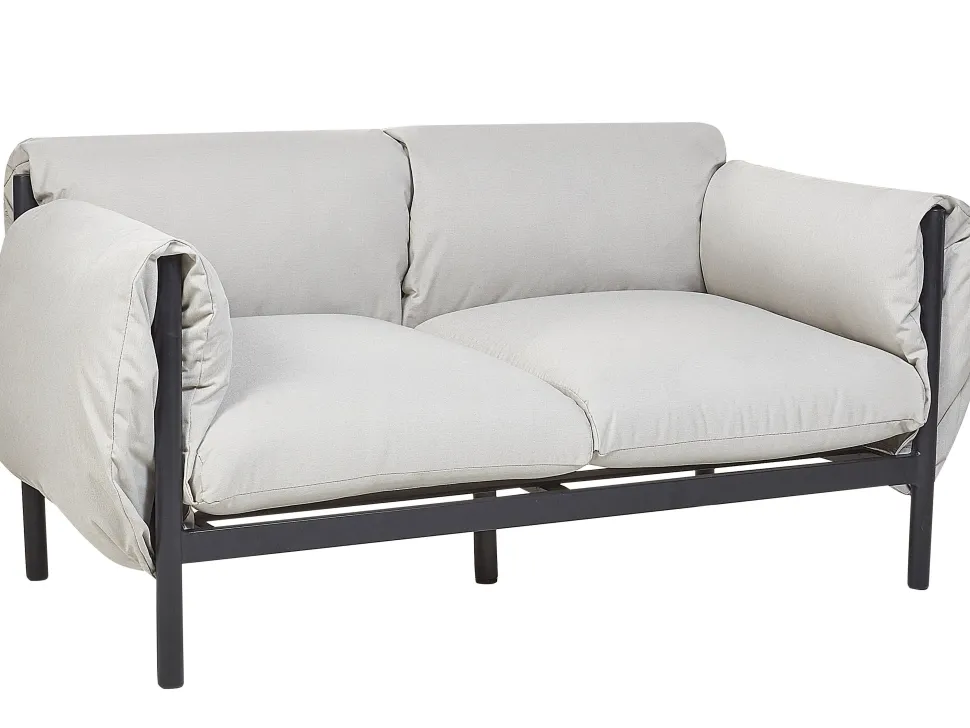 Lounge Set 3-Teilig Aluminium Hellgrau / Schwarz 4-Sitzer Esperia