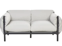 Lounge Set 3-Teilig Aluminium Hellgrau / Schwarz 4-Sitzer Esperia