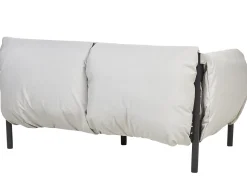 Lounge Set 3-Teilig Aluminium Hellgrau / Schwarz 4-Sitzer Esperia