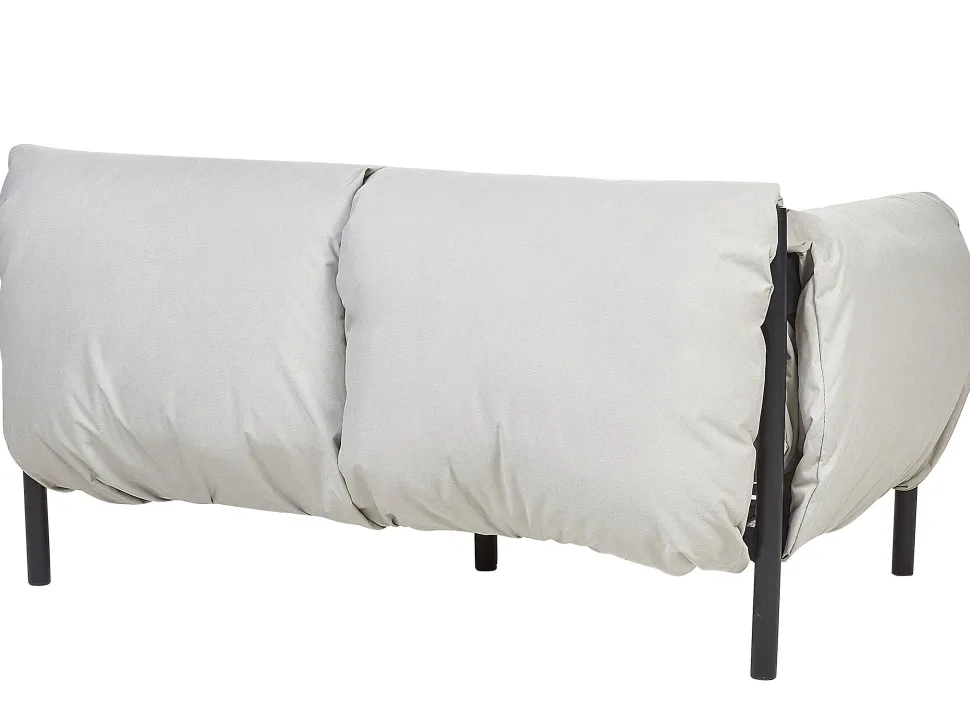 Lounge Set 3-Teilig Aluminium Hellgrau / Schwarz 4-Sitzer Esperia