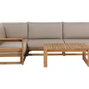 Lounge Set Zertifiziertes Holz Hellbraun 4-Sitzer Modular Auflagen Taupe Timor