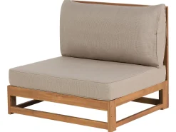 Lounge Set Zertifiziertes Holz Hellbraun 4-Sitzer Modular Auflagen Taupe Timor