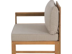 Lounge Set Zertifiziertes Holz Hellbraun 4-Sitzer Modular Auflagen Taupe Timor