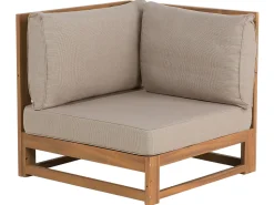 Lounge Set Zertifiziertes Holz Hellbraun 4-Sitzer Modular Auflagen Taupe Timor