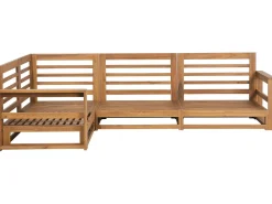 Lounge Set Zertifiziertes Holz Hellbraun 4-Sitzer Modular Auflagen Taupe Timor