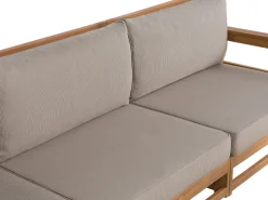 Lounge Set Zertifiziertes Holz Hellbraun 4-Sitzer Modular Auflagen Taupe Timor