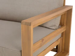 Lounge Set Zertifiziertes Holz Hellbraun 4-Sitzer Modular Auflagen Taupe Timor