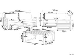 Lounge Set Zertifiziertes Holz Mahagonibraun 4-Sitzer Modular Auflagen Taupe Timor Ii