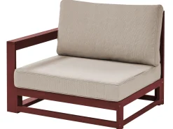 Lounge Set Zertifiziertes Holz Mahagonibraun 4-Sitzer Modular Auflagen Taupe Timor Ii