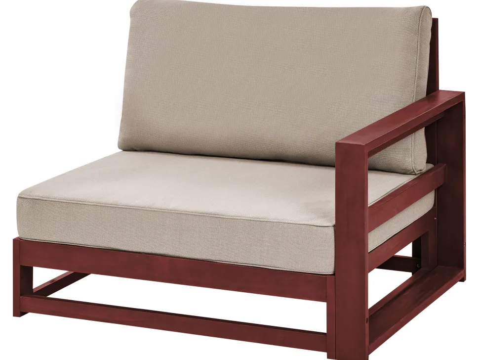 Lounge Set Zertifiziertes Holz Mahagonibraun 4-Sitzer Modular Auflagen Taupe Timor Ii