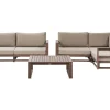 Lounge Set Zertifiziertes Holz Dunkelbraun 4-Sitzer Modular Auflagen Taupe Timor Ii