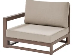 Lounge Set Zertifiziertes Holz Dunkelbraun 4-Sitzer Modular Auflagen Taupe Timor Ii
