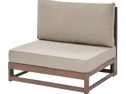 Lounge Set Zertifiziertes Holz Dunkelbraun 4-Sitzer Modular Auflagen Taupe Timor Ii