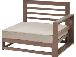 Lounge Set Zertifiziertes Holz Dunkelbraun 4-Sitzer Modular Auflagen Taupe Timor Ii