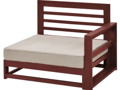 Lounge Set Zertifiziertes Holz Mahagonibraun 4-Sitzer Rechtsseitig Modular Auflagen Taupe Timor Ii