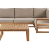 Lounge Set Zertifiziertes Holz Hellbraun 4-Sitzer Linksseitig Modular Auflagen Taupe Timor Ii