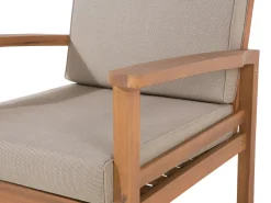 Lounge Set Zertifiziertes Holz Hellbraun 4-Sitzer Auflagen Taupe Manila