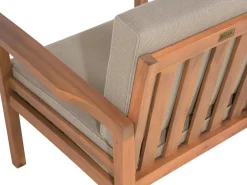 Lounge Set Zertifiziertes Holz Hellbraun 4-Sitzer Auflagen Taupe Manila