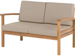 Lounge Set Zertifiziertes Holz Hellbraun 4-Sitzer Auflagen Taupe Manila