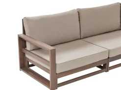 Lounge Set Zertifiziertes Holz Dunkelbraun 5-Sitzer Modular Auflagen Taupe Timor Ii
