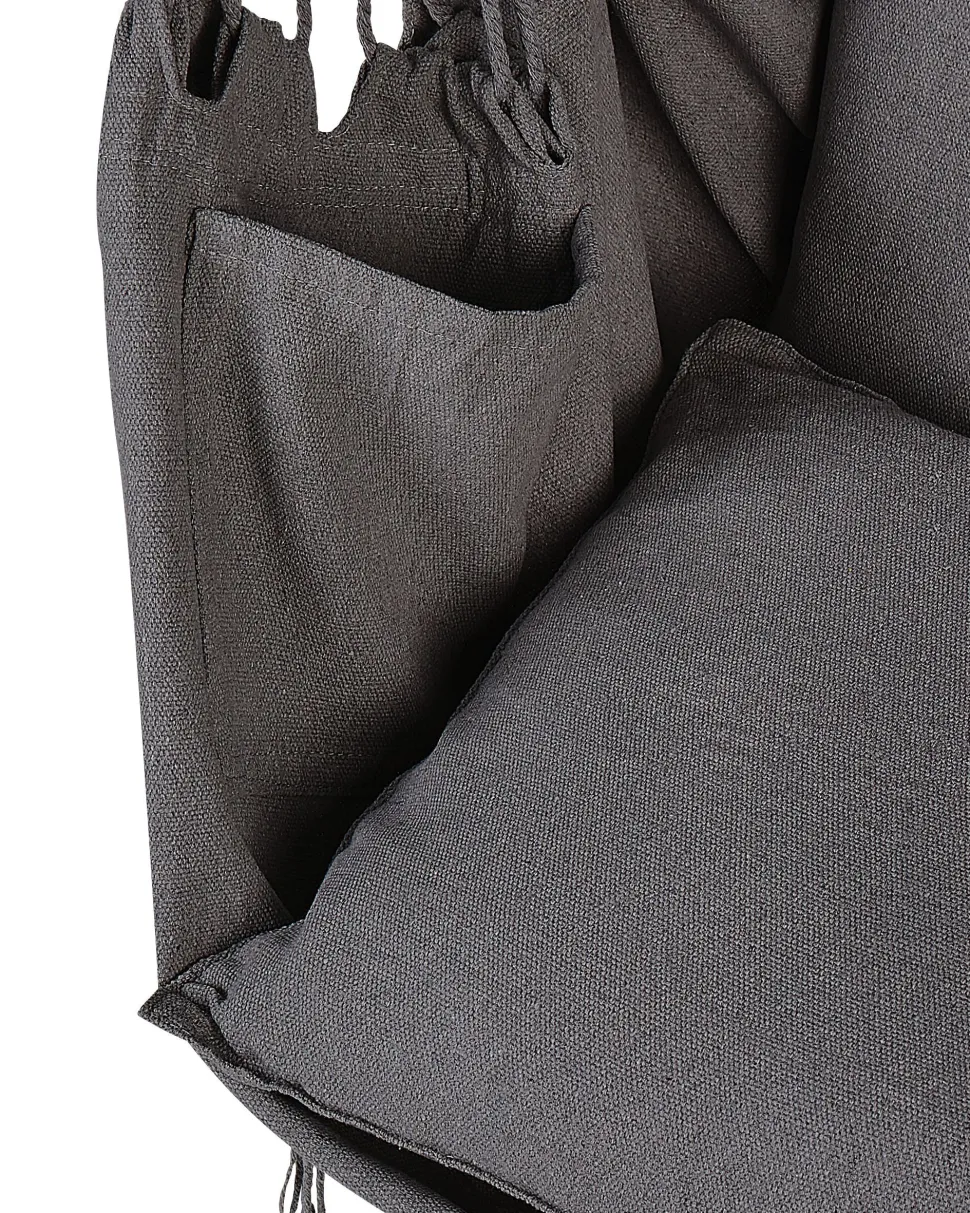 Makramee Hangesessel Mit Kissen Baumwolle Grau Bonea