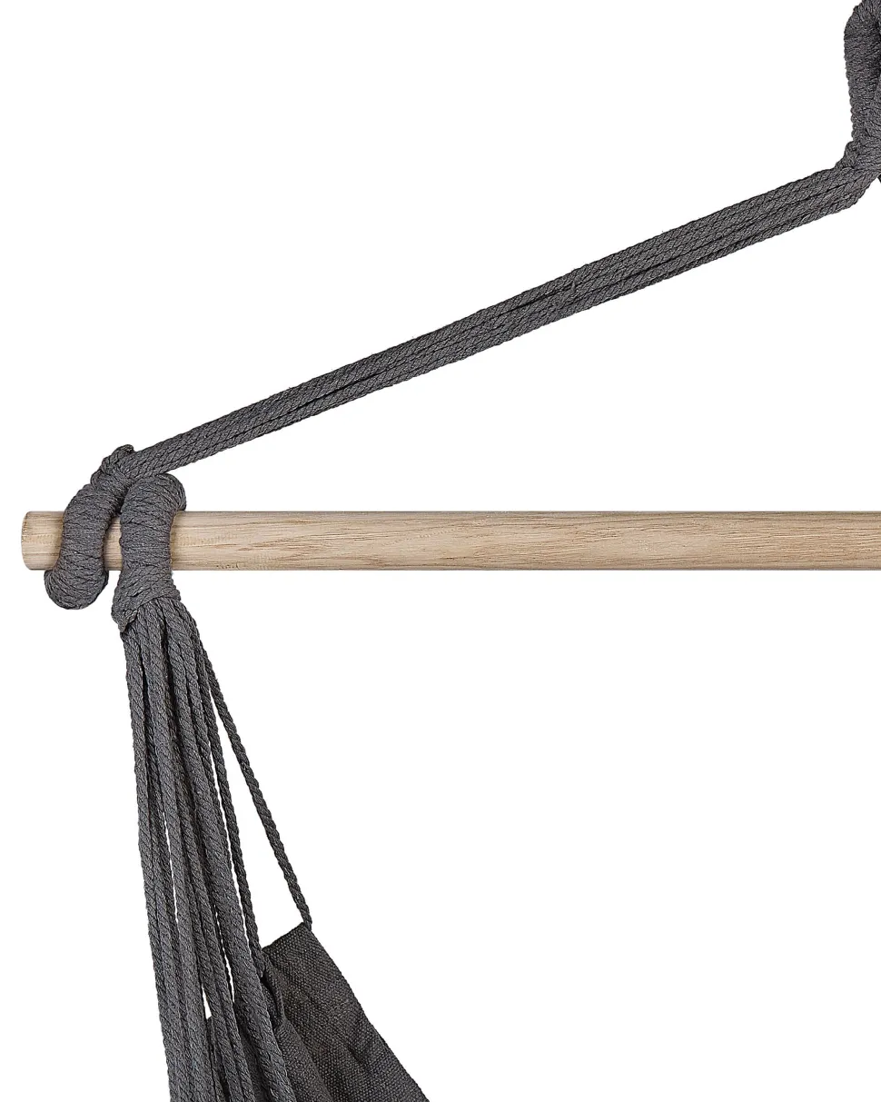 Makramee Hangesessel Mit Kissen Baumwolle Grau Bonea