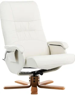 Massagesessel Beige Kunstleder Heizfunktion Mit Fushocker Relaxpro