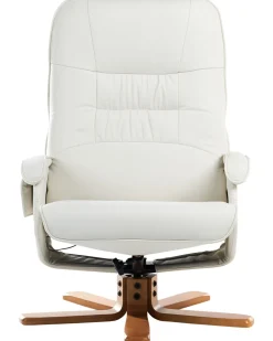 Massagesessel Beige Kunstleder Heizfunktion Mit Fushocker Relaxpro