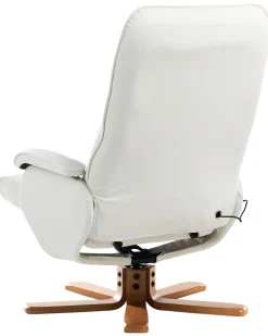 Massagesessel Beige Kunstleder Heizfunktion Mit Fushocker Relaxpro