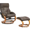 Massagesessel Braun Kunstleder Heizfunktion Mit Fushocker Force