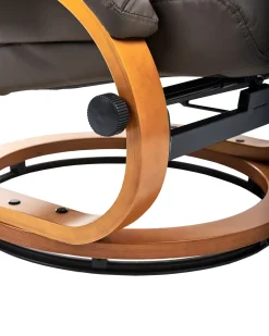 Massagesessel Braun Kunstleder Heizfunktion Mit Fushocker Force