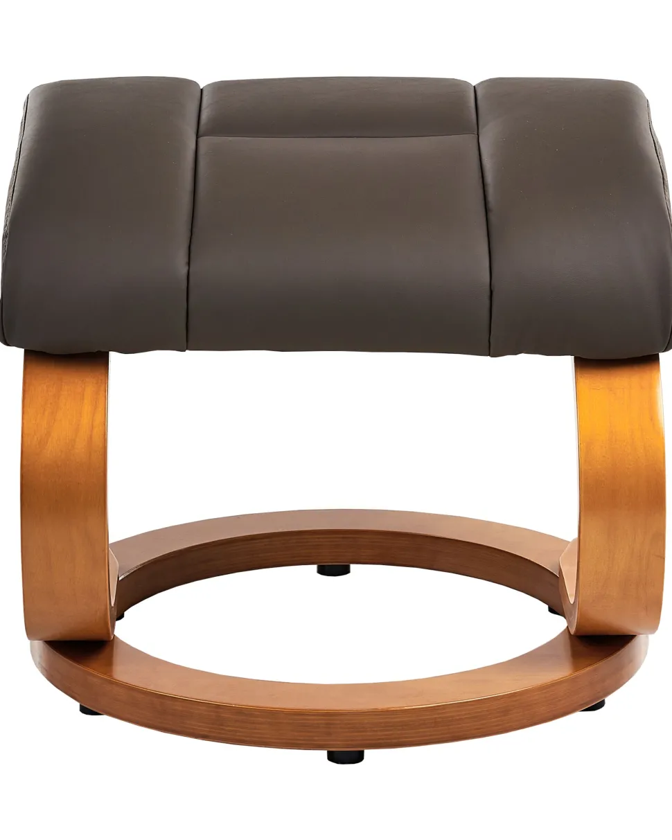 Massagesessel Braun Kunstleder Heizfunktion Mit Fushocker Force