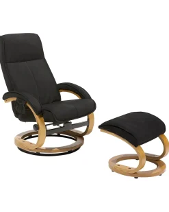 Massagesessel Schwarz Heizfunktion Mit Fushocker Hero