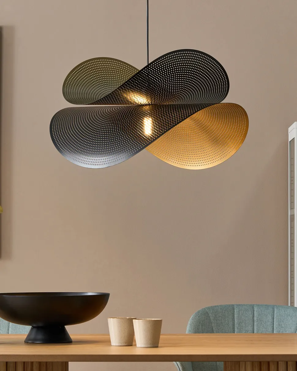 Metal Pendelleuchte Schwarz Und Gold Doyles