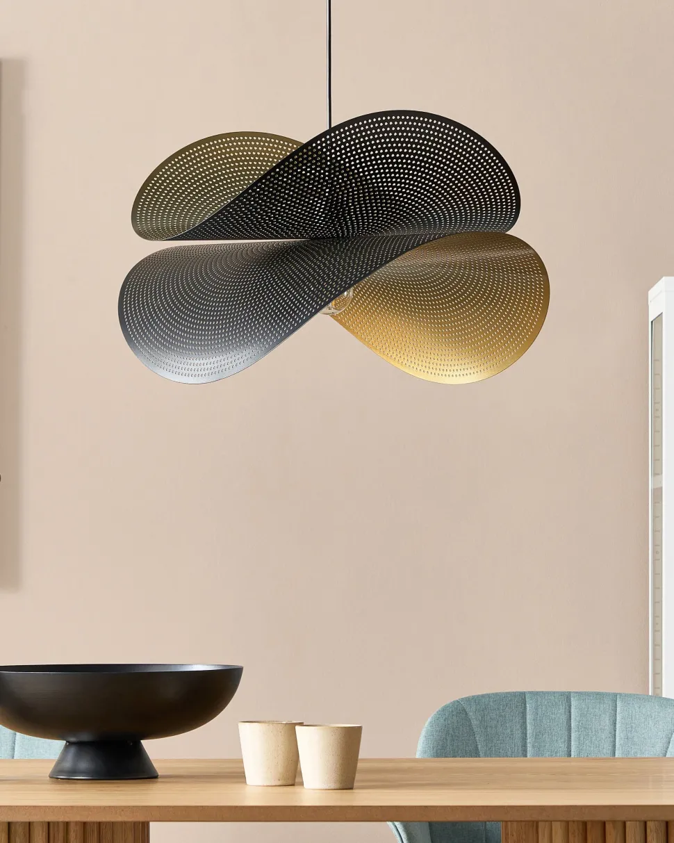 Metal Pendelleuchte Schwarz Und Gold Doyles