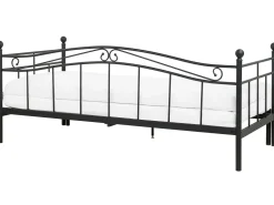 Metallbett Ausziehbar Schwarz Lattenrost 90 X 200 Cm Tulle