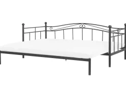 Metallbett Ausziehbar Schwarz Lattenrost 80 X 200 Cm Tulle