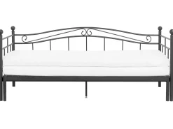 Metallbett Ausziehbar Schwarz Lattenrost 80 X 200 Cm Tulle