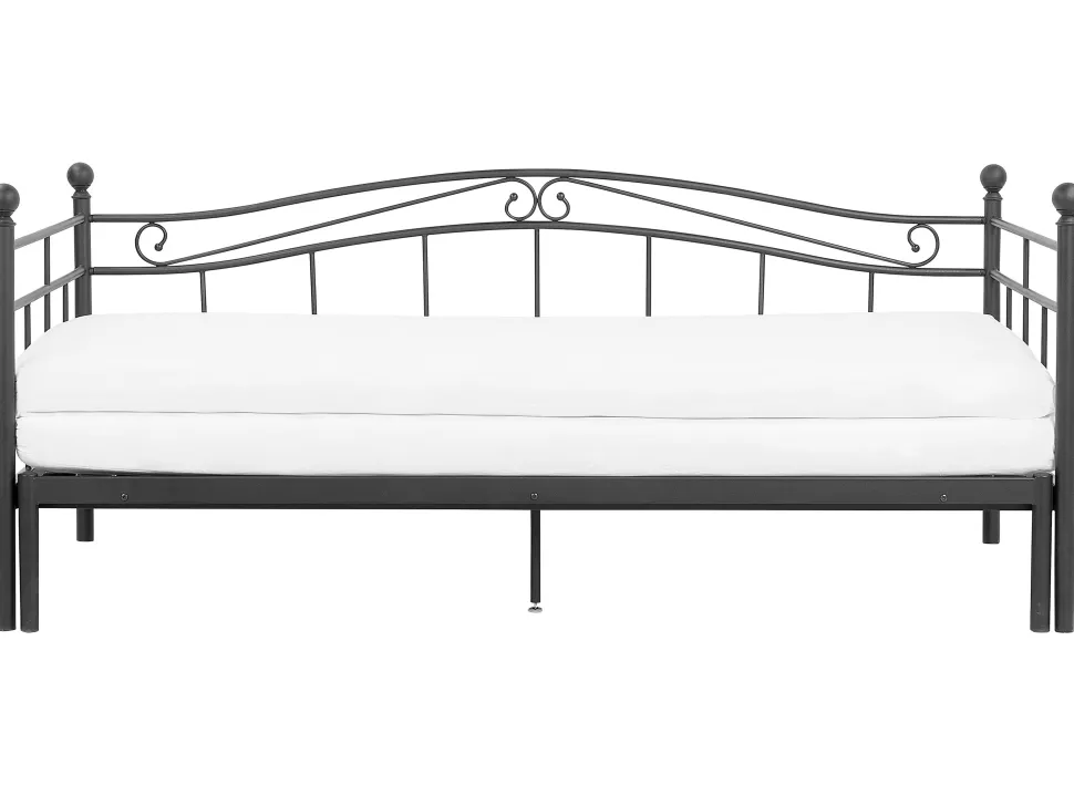 Metallbett Ausziehbar Schwarz Lattenrost 80 X 200 Cm Tulle