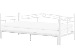 Metallbett Ausziehbar Weis Lattenrost 80 X 200 Cm Tulle