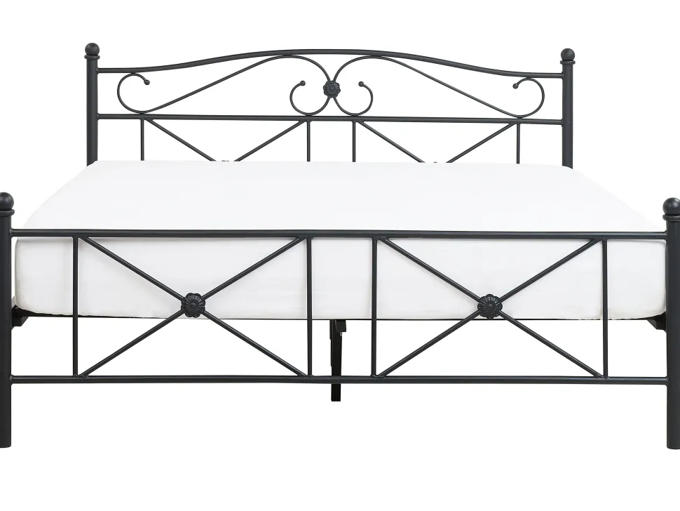 Metallbett Schwarz Lattenrost 140 X 200 Cm Rodez