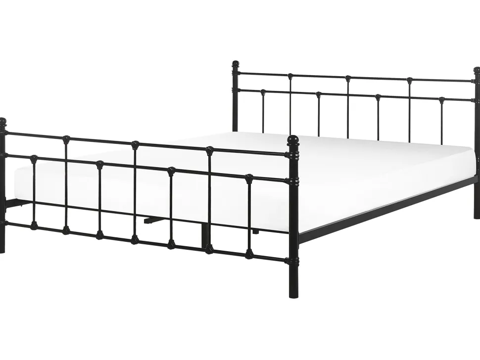 Metallbett Schwarz Lattenrost 160 X 200 Cm Lynx