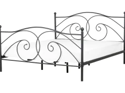 Metallbett Schwarz Lattenrost 180 X 200 Cm Dinard