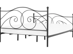 Metallbett Schwarz Lattenrost 180 X 200 Cm Dinard