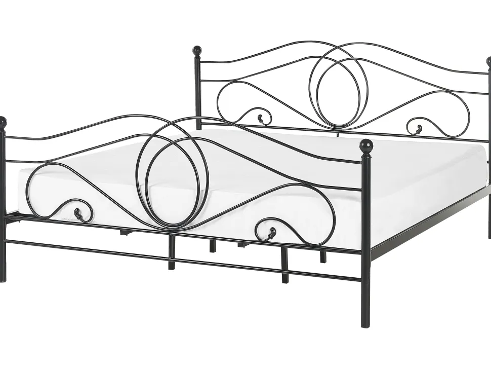 Metallbett Schwarz Lattenrost 180 X 200 Cm Lyra