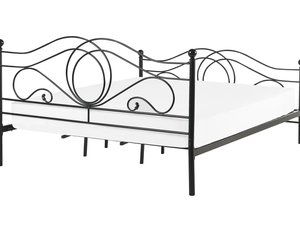 Metallbett Schwarz Lattenrost 180 X 200 Cm Lyra