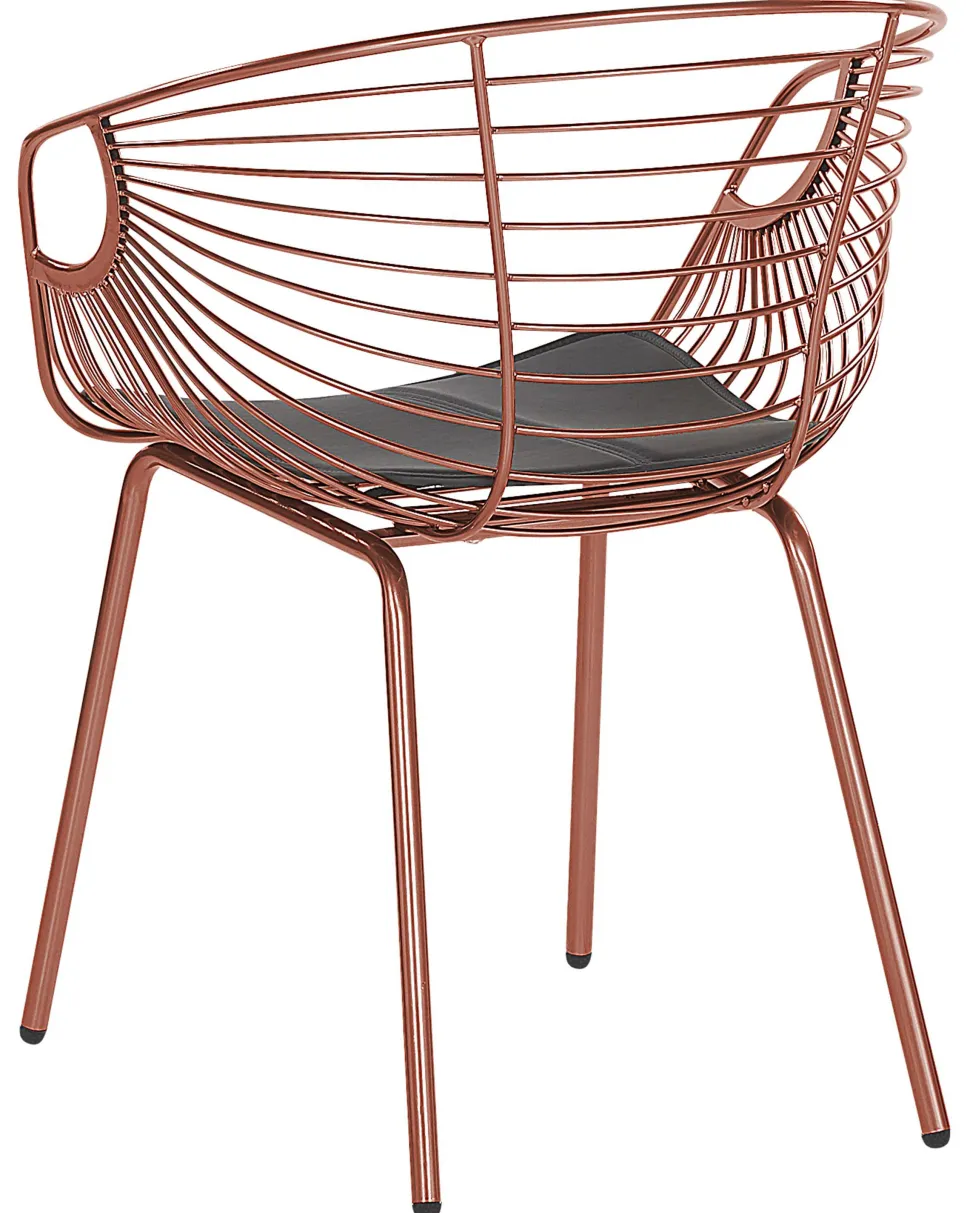 Metallstuhl Kupfer Mit Kunstleder-Sitz 2Er Set Hoback