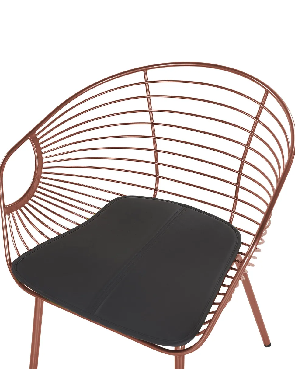 Metallstuhl Kupfer Mit Kunstleder-Sitz 2Er Set Hoback