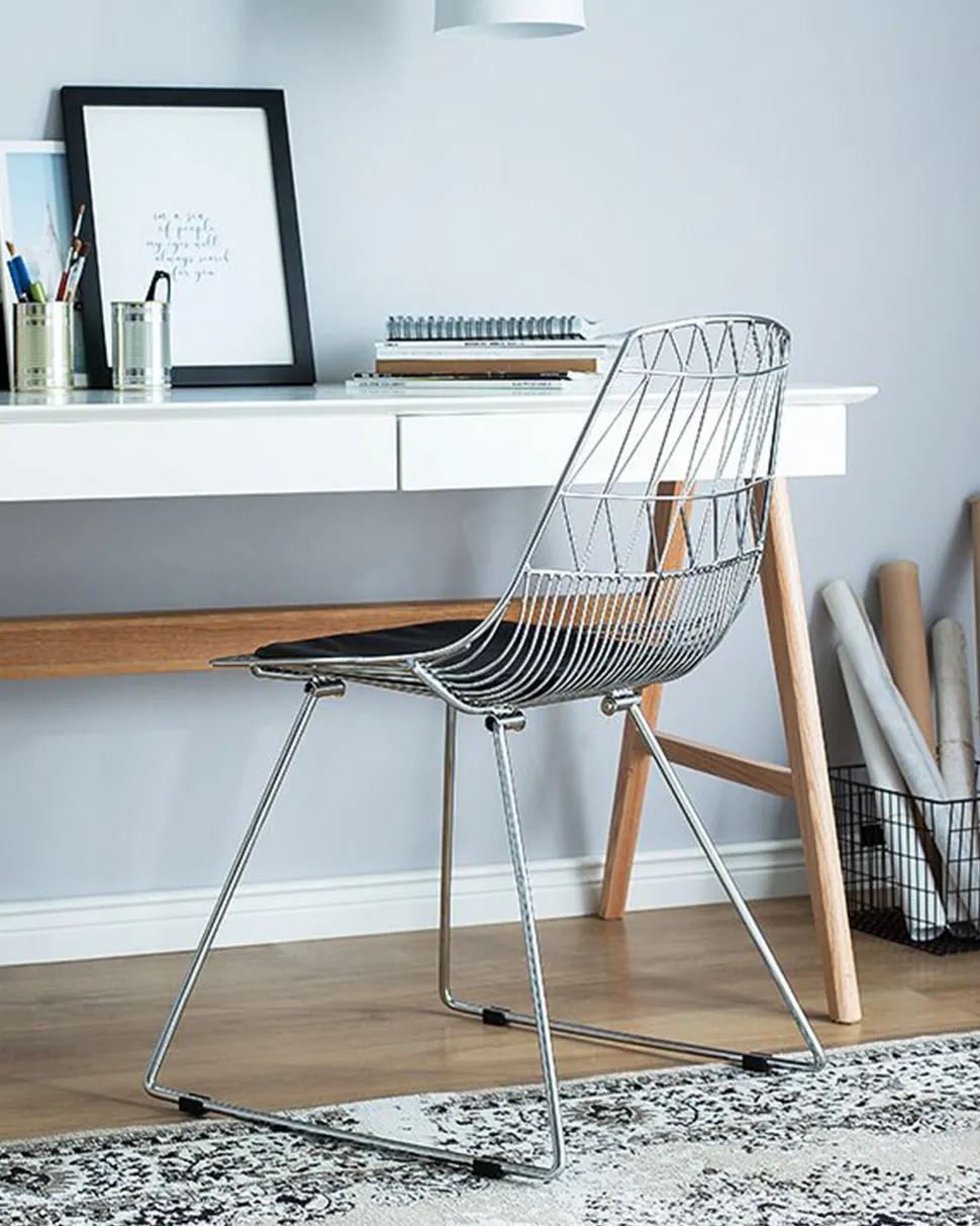 Metallstuhl Silber 2Er Set Harlan